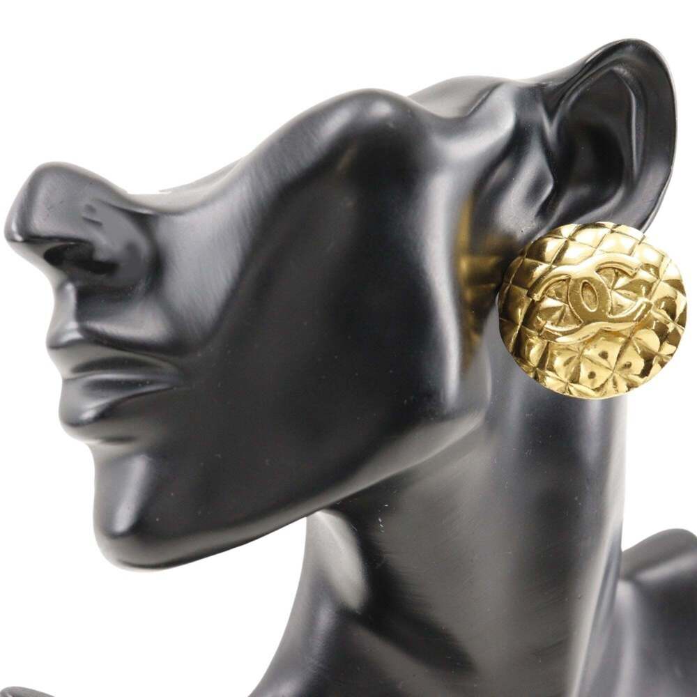CHANEL Authentic Gold Logo Earrings - Picture 2 of 6